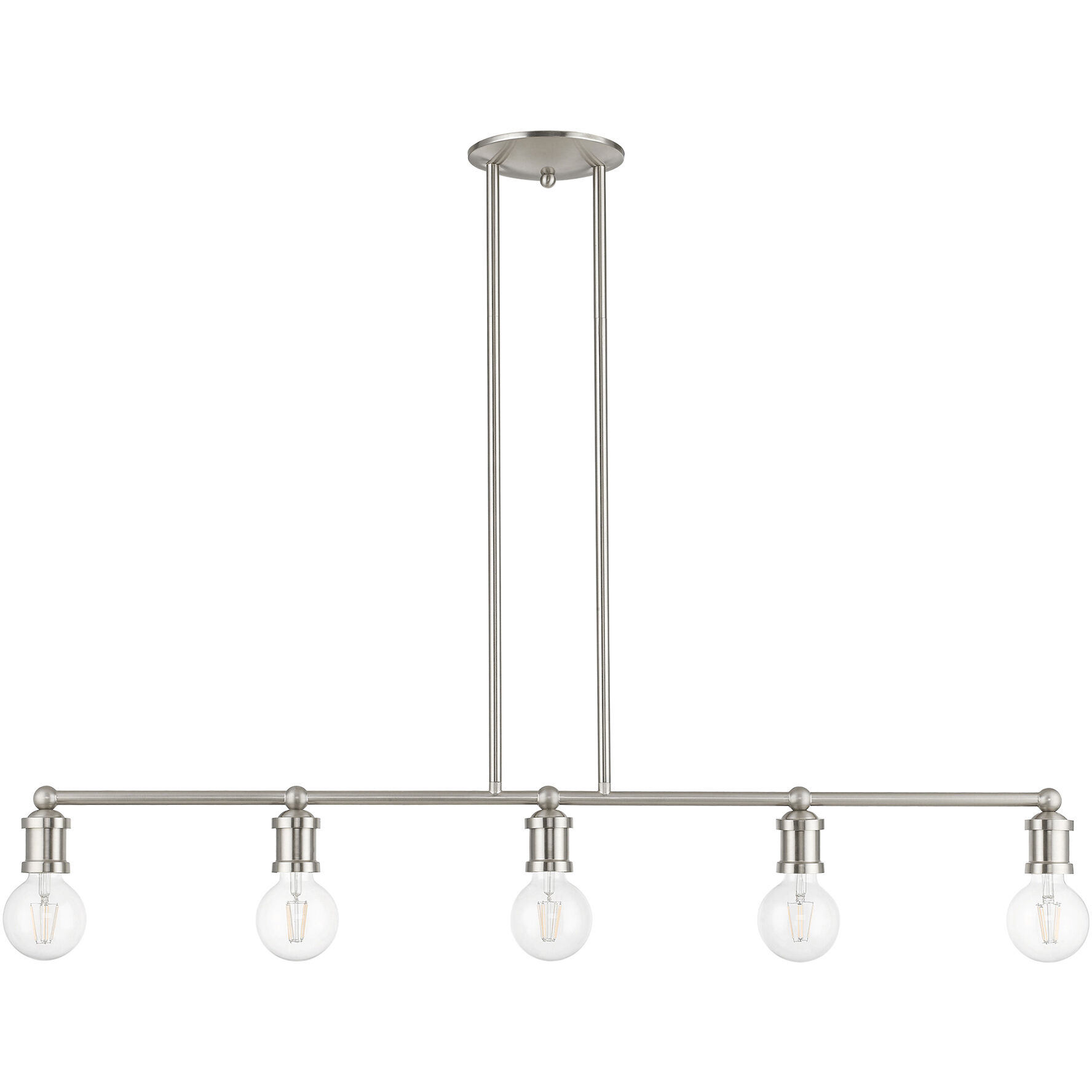 Lansdale 5 Light 40 inch Brushed Nickel Linear Chandelier Ceiling Light, Large