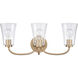 Emily 3 Light 23 inch Brushed Gold Vanity Light Wall Light