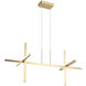 Crosley 4 Light 20 inch Brushed Gold Pendant Ceiling Light