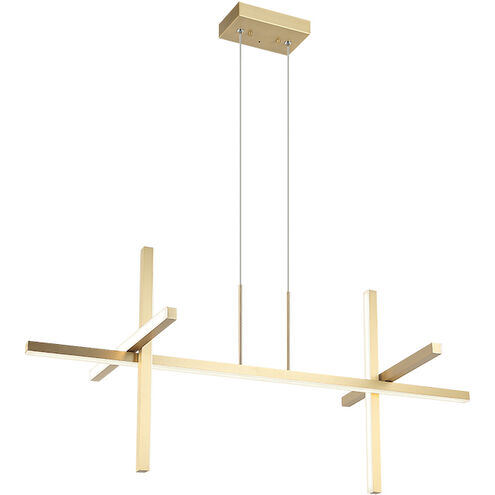 Crosley 4 Light 20 inch Brushed Gold Pendant Ceiling Light