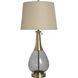 Isaiah 37 inch 100.00 watt Smoke and Brass Table Lamp Portable Light