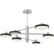 Iris LED 49 inch Classic Silver with Licorice Mobile Chandelier Ceiling Light