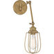 Industrial 5 inch 60 watt Natural Brass Adjustable Wall Sconce Wall Light