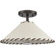 Marion 1 Light 14 inch Oil Rubbed Bronze with Natural Semi Flush Mount Ceiling Light