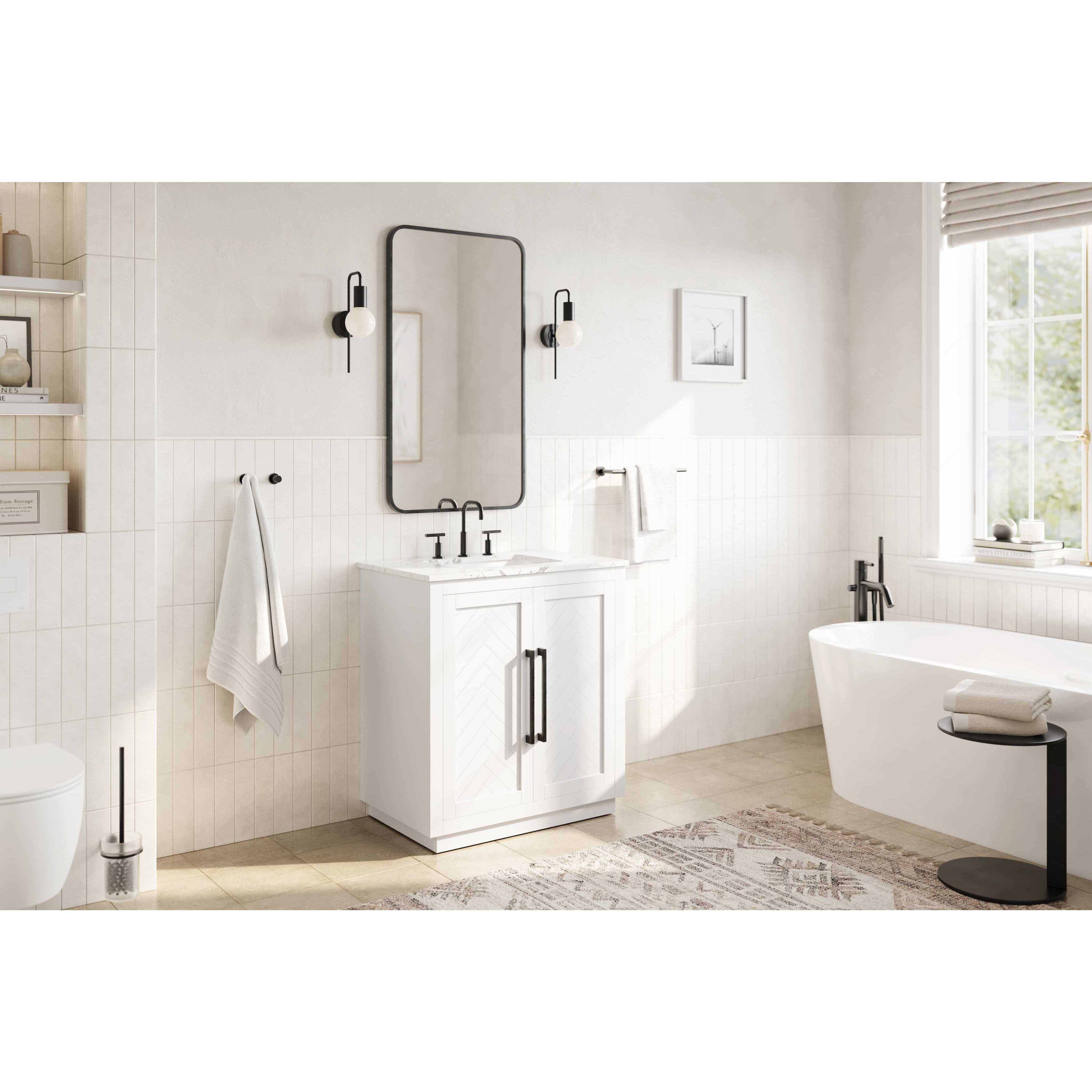 Chase 30 X 34 inch White Bathroom Vanity Cabinet