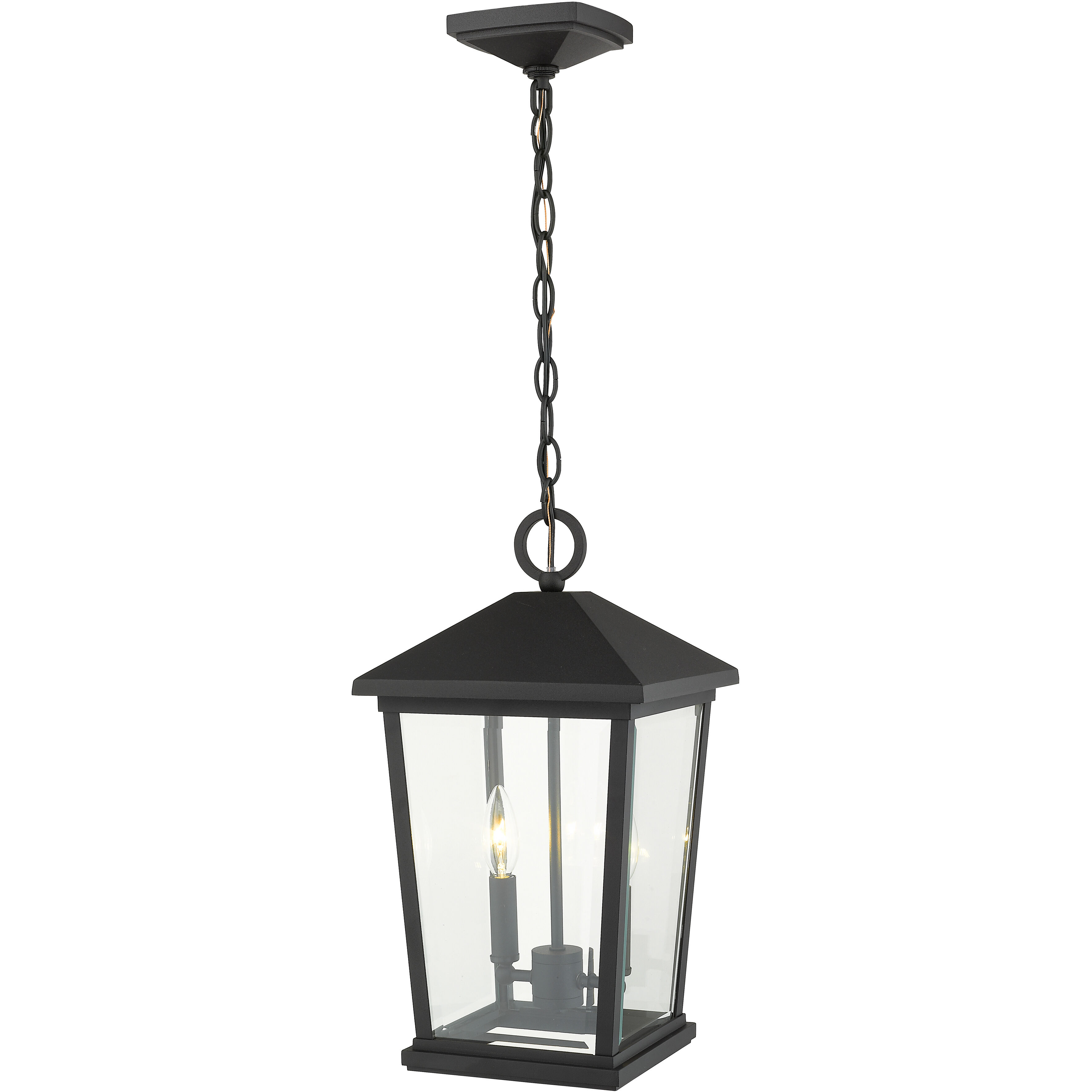 Beacon 2 Light 9.5 inch Black Outdoor Chain Mount Ceiling Fixture