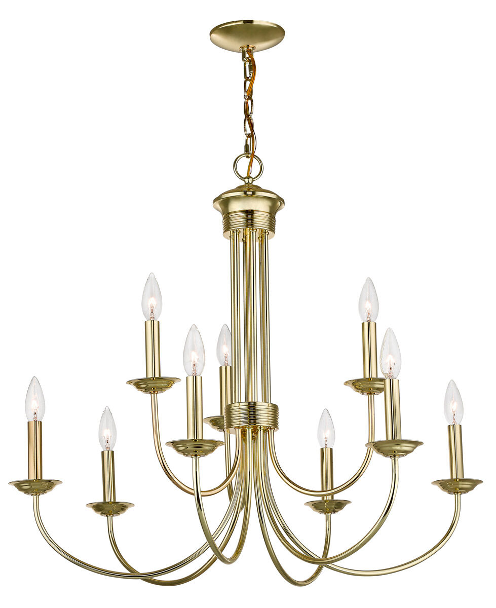 Estate 9 Light 30 inch Polished Brass Chandelier Ceiling Light