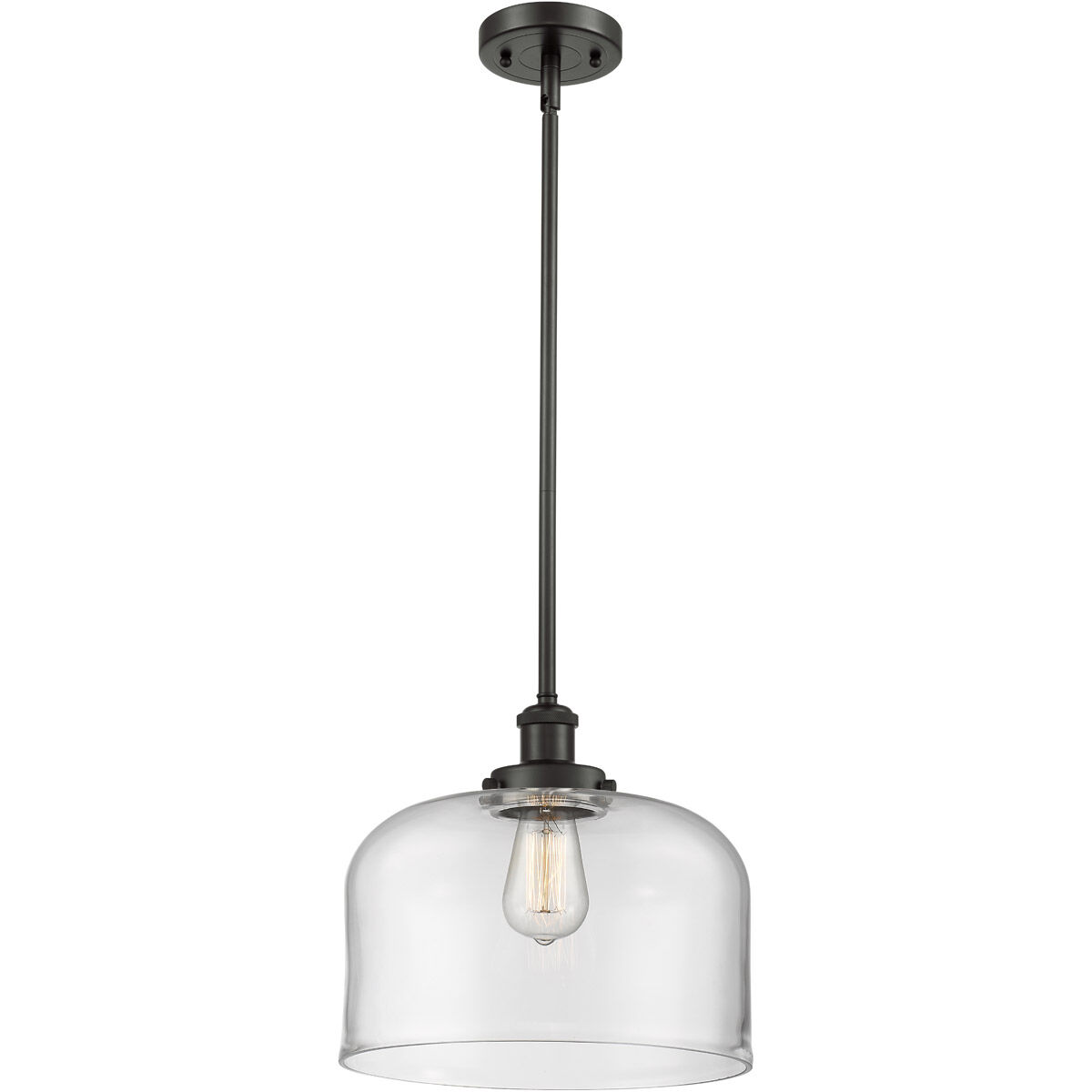 Ballston X-Large Bell 1 Light 8 inch Oil Rubbed Bronze Pendant Ceiling Light in Clear Glass, Ballston