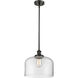 Ballston X-Large Bell LED 8 inch Oil Rubbed Bronze Pendant Ceiling Light in Clear Glass, Ballston