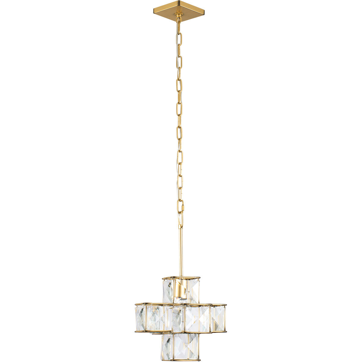 Cubic 1 Light 11.5 inch Calypso Gold Pendant Ceiling Light