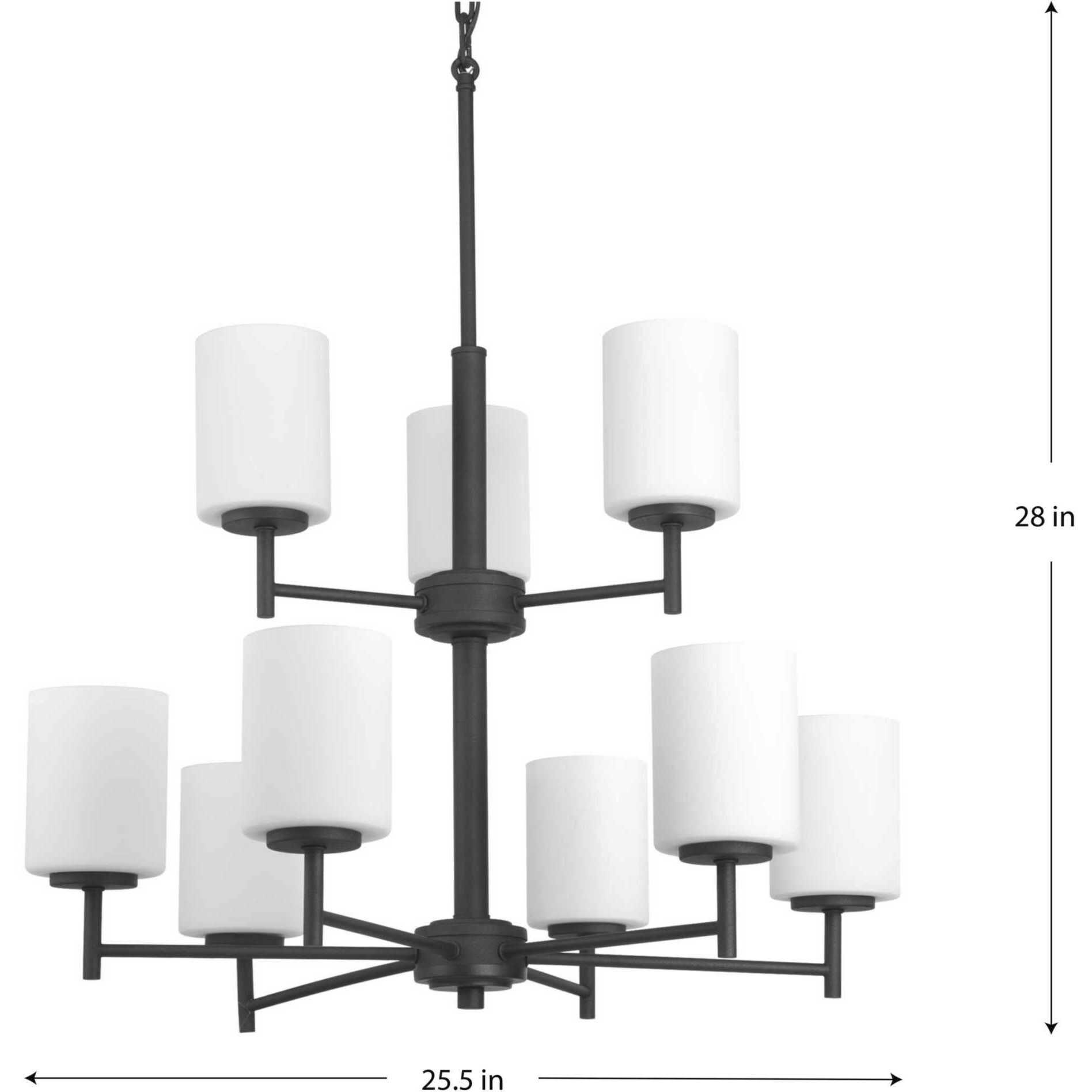 Replay 9 Light 25.5 inch Black Chandelier Ceiling Light
