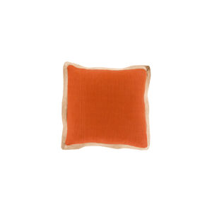 Jute Flange 20 X 20 inch Burnt Orange/Camel Pillow Kit