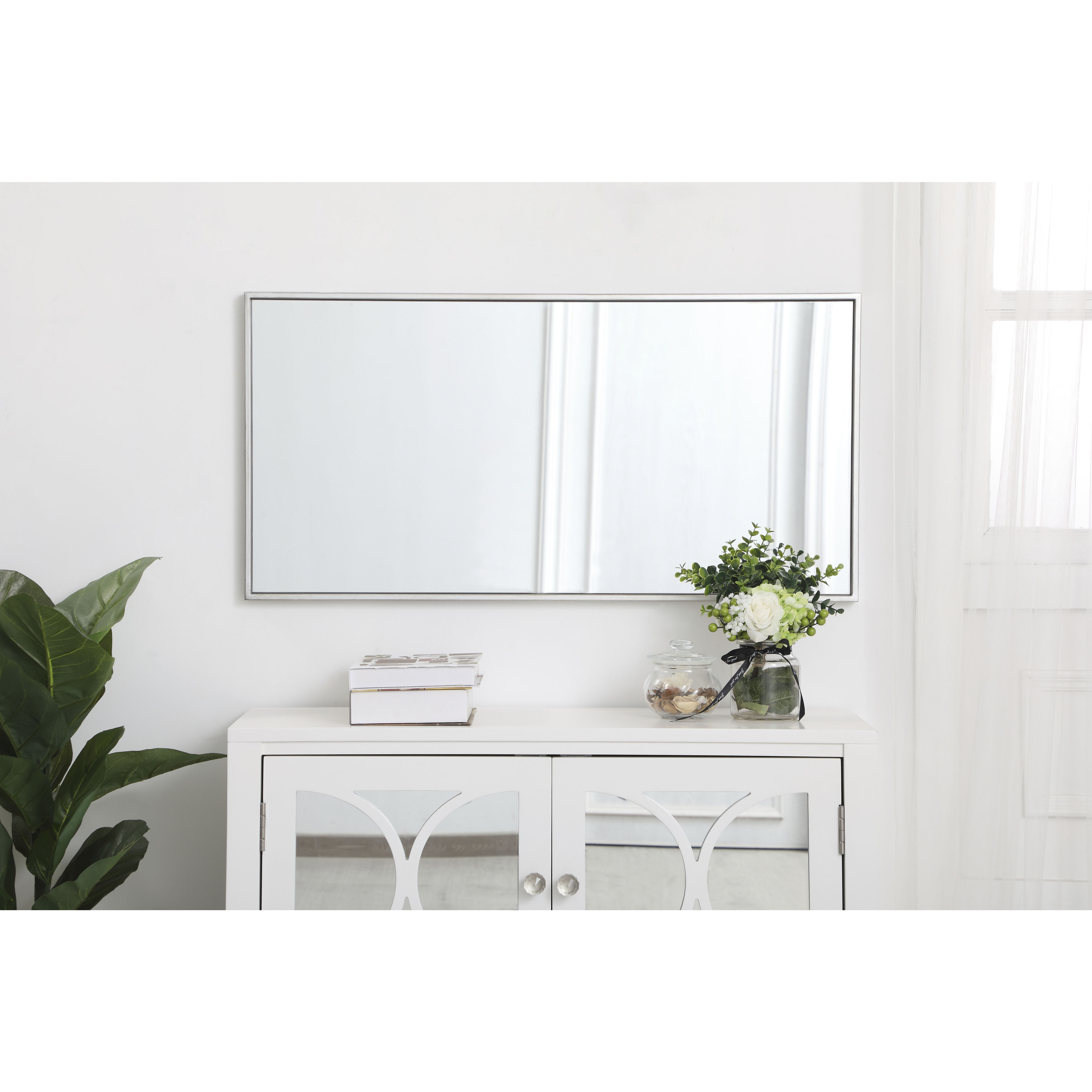 Monet 36 X 18 inch Silver Wall Mirror