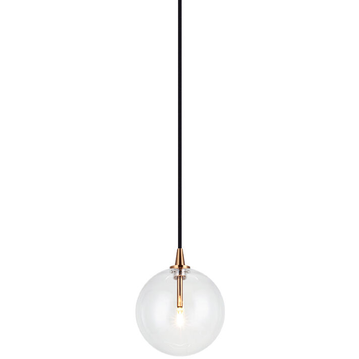 Bolha 1 Light 5.88 inch Aged Gold Brass Pendant Ceiling Light in Aged Gold Brass and Clear