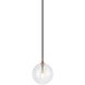 Bolha 1 Light 9 inch Aged Gold Brass Pendant Ceiling Light in Aged Gold Brass and Clear