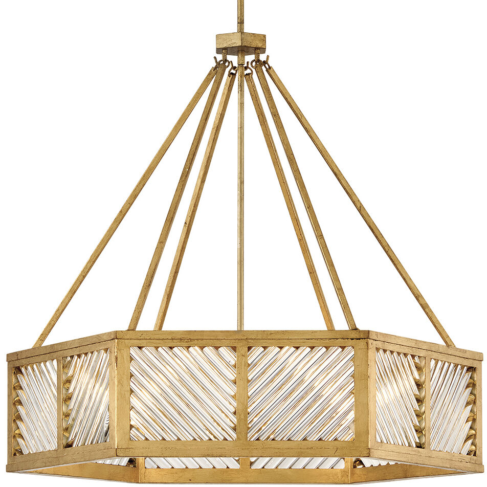 Lisa McDennon Sura 6 Light 35 inch Distressed Brass Chandelier Ceiling Light, Drum