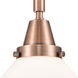 Franklin Restoration Caden 1 Light 8 inch Antique Copper Mini Pendant Ceiling Light in Matte White Glass