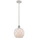 Ballston Farmhouse Rope 1 Light 8 inch White and Polished Chrome Pendant Ceiling Light in White Glass with White Rope, Ballston