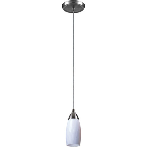 Milan 1 Light 3 inch Satin Nickel Mini Pendant Ceiling Light in Simply White Glass, Incandescent