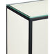 Ivory Lacquer 22.25 X 16 inch White and Black and Clear Side Table