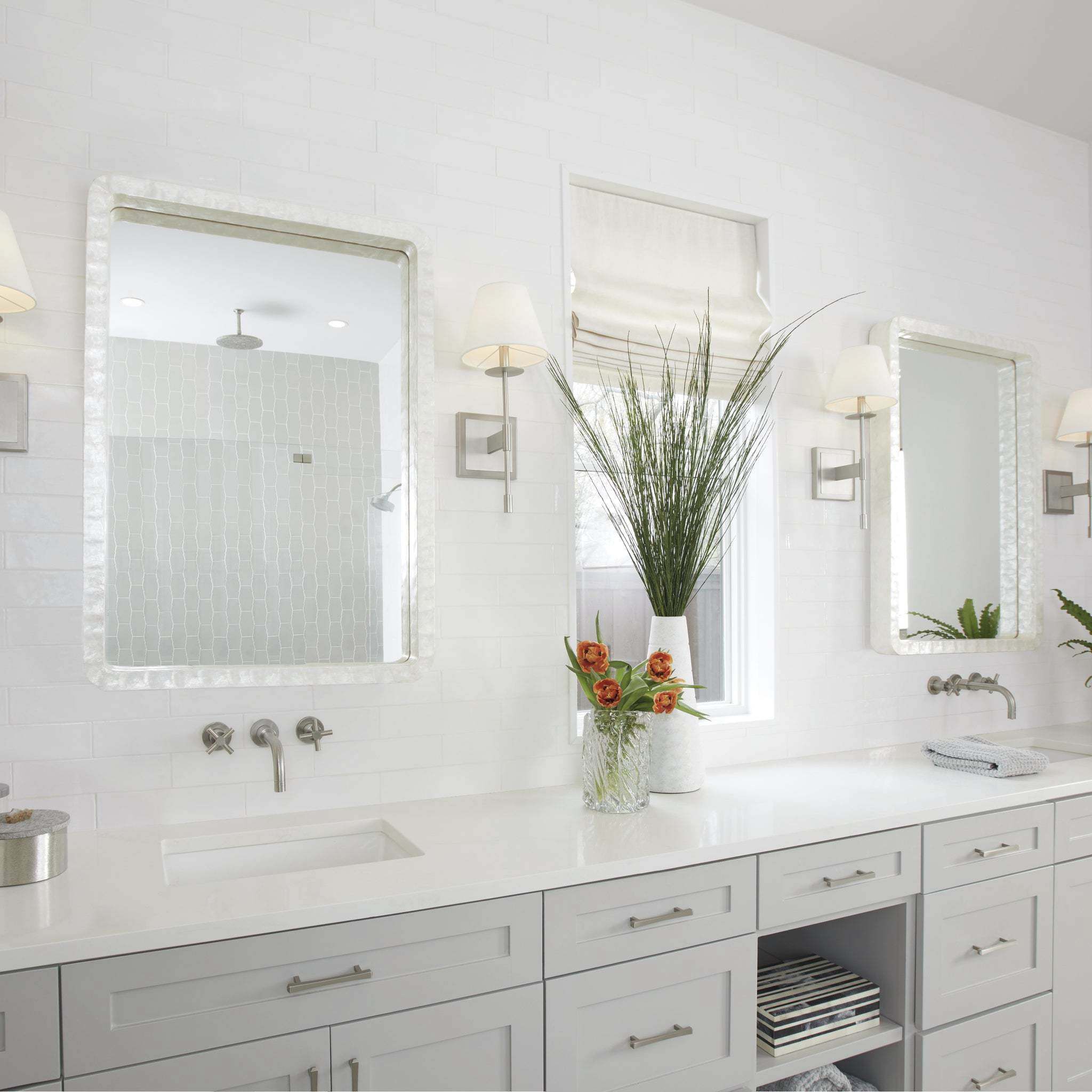 Triton 40 X 28 inch White Mirror