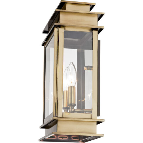Princeton 2 Light 15 inch Antique Brass Outdoor Wall Lantern