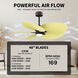 Atlas Alessandra Tropical - LK 48 inch Textured Bronze with Light Yellow Blades Ceiling Fan