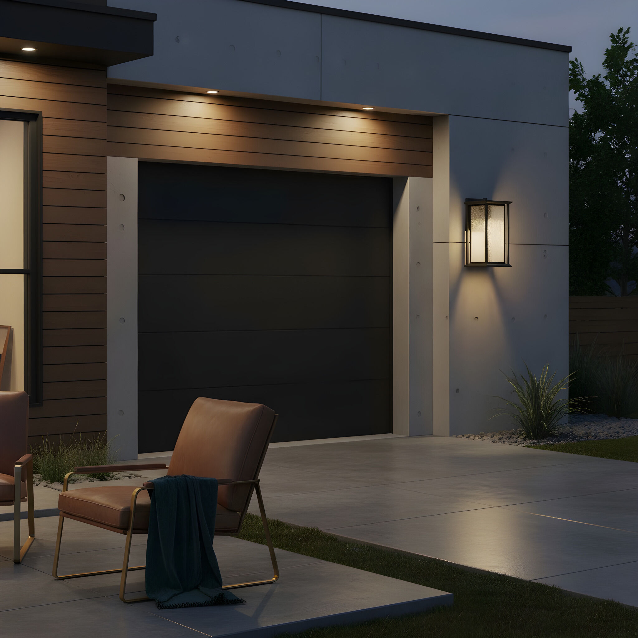 Audley LED 15 inch Textured Black Outdoor Wall Lantern in Distressed Seeded Glass, Medium