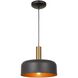 Orsa 1 Light 11.5 inch Black and Brushed Brass Down Pendant Ceiling Light