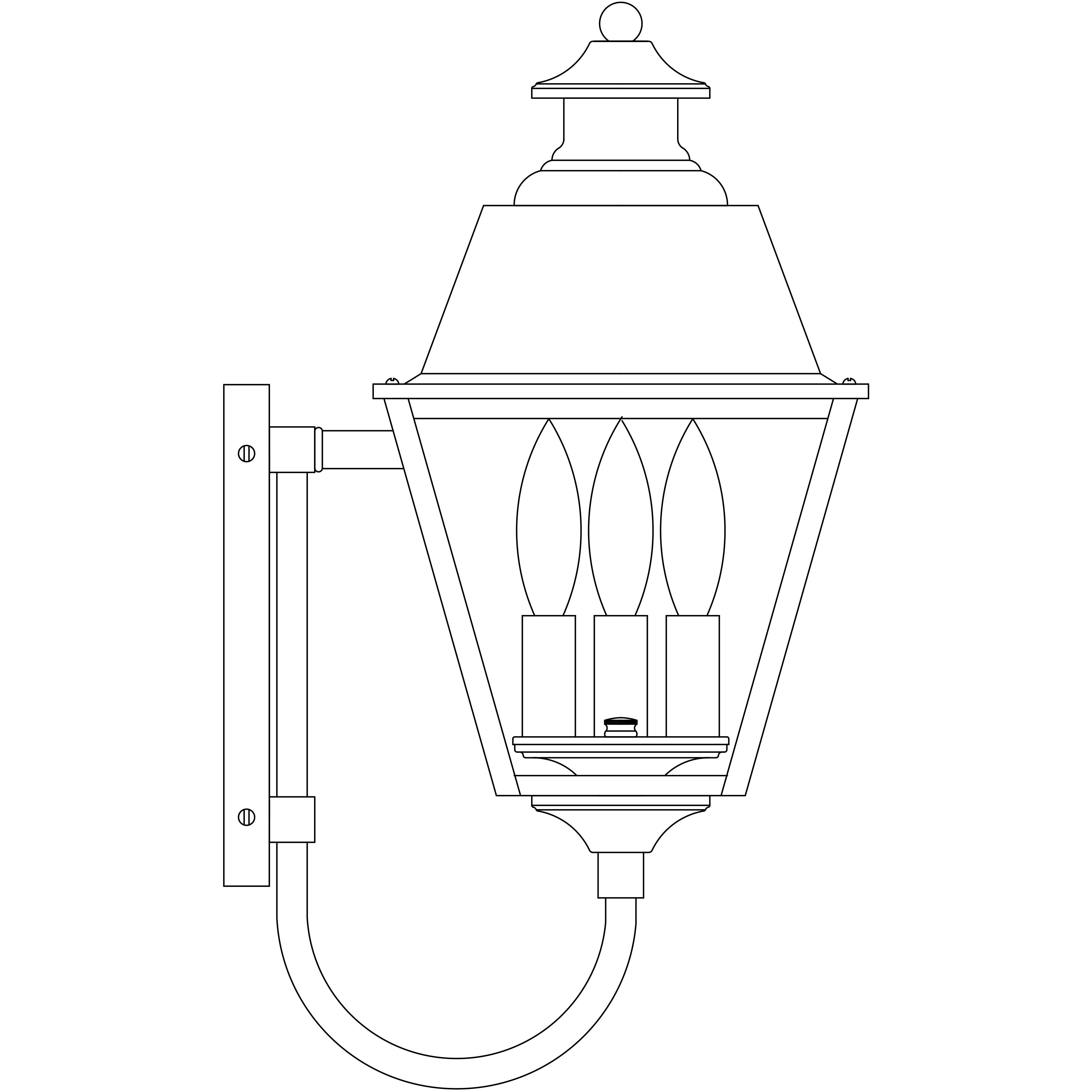 Inverness 3 Light 18 inch Rustic Brown Outdoor Wall Mount in Rain Mist