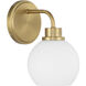 Contemporary 1 Light 6 inch Natural Brass Wall Sconce Wall Light