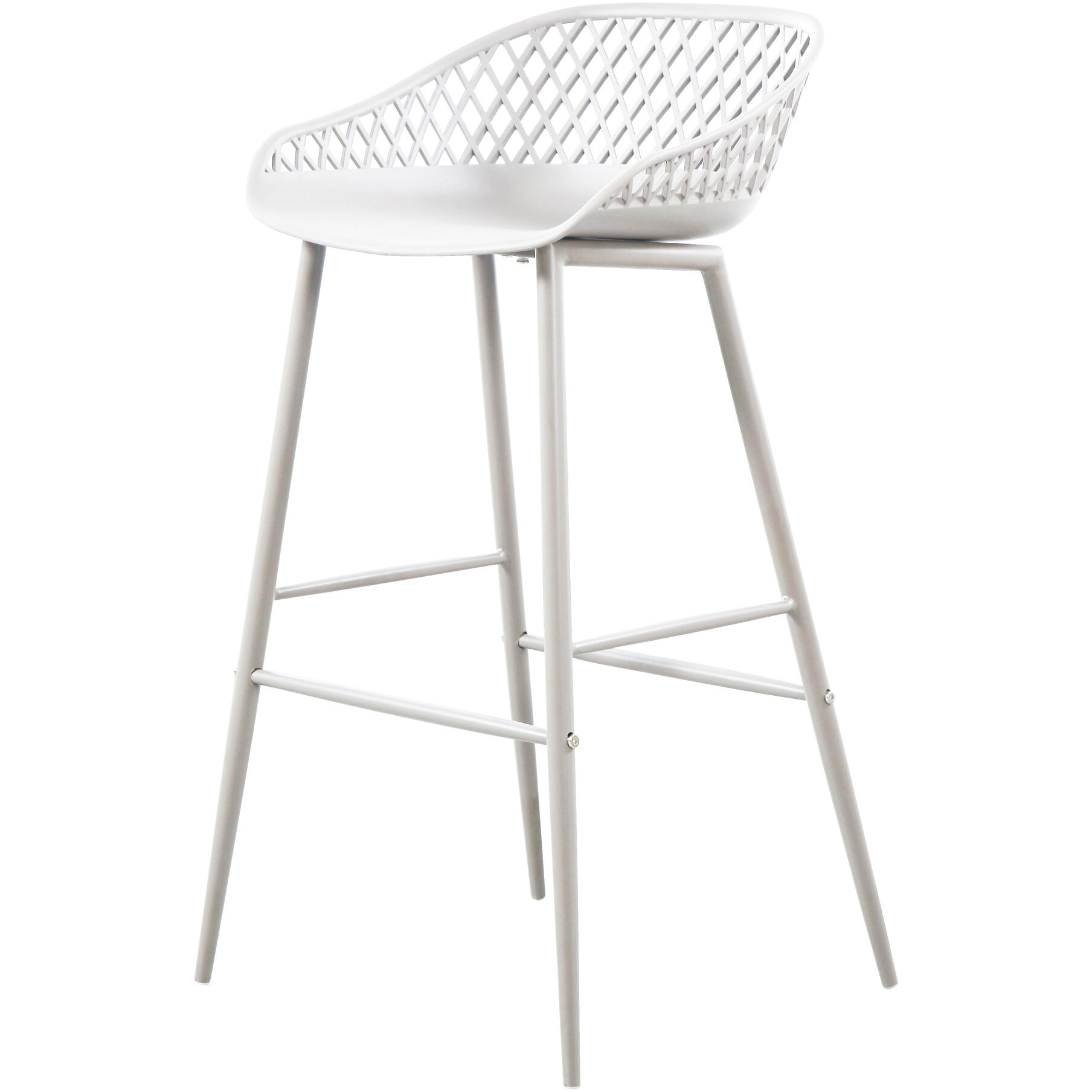 Piazza 37 inch White Outdoor Barstool