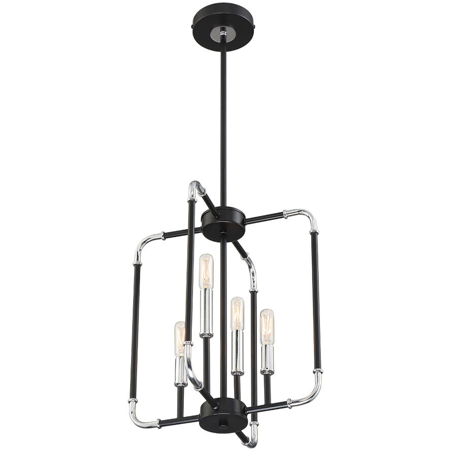 Percy LED 14 inch Chrome/Black Chandelier Ceiling Light