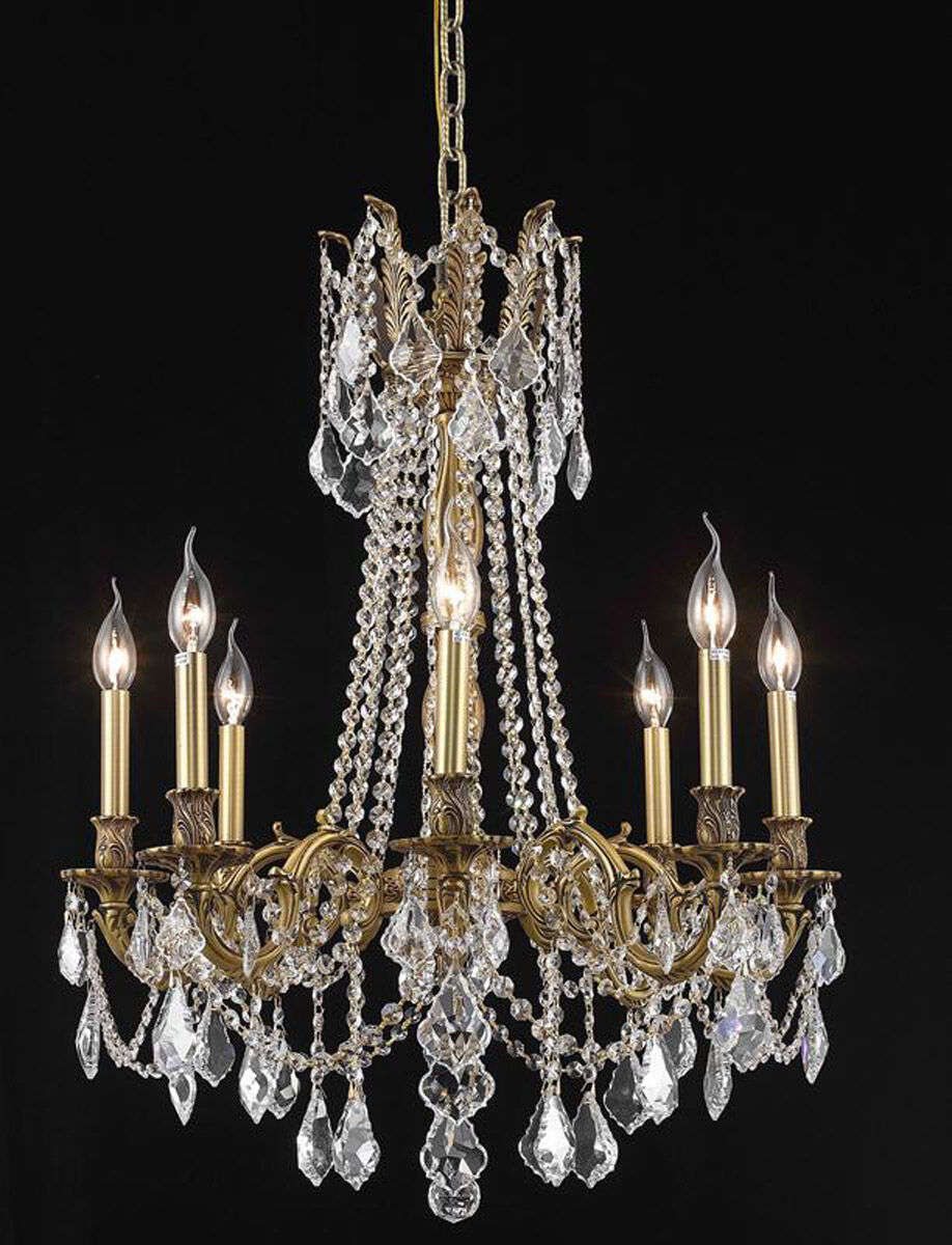 Rosalia 8 Light 24 inch French Gold Dining Chandelier Ceiling Light in Clear, Royal Cut