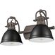 Duncan 2 Light 16.5 inch Rubbed Bronze Bath Vanity Light Wall Light in Matte Black