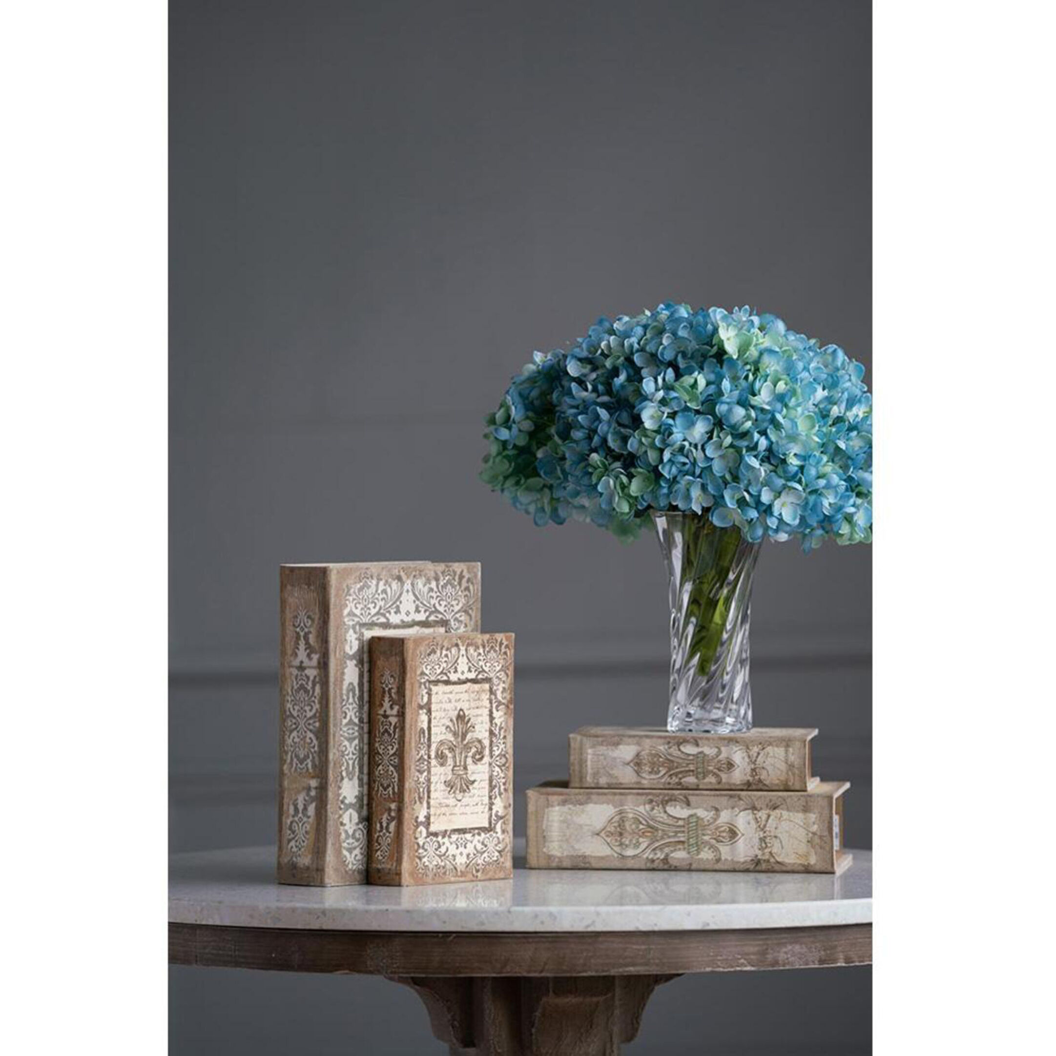 Anita 7 X 3.2 inch White Book Box, Set of 4