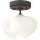Ume 1 Light 6.3 inch Natural Iron and White Semi-Flush Ceiling Light in Natural Iron/White, Frosted