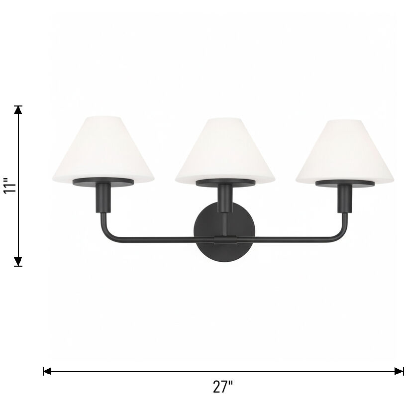Mendota 3 Light 27 inch Satin Brass Sconce Wall Light, Large