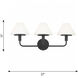 Mendota 3 Light 27 inch Satin Brass Sconce Wall Light, Large