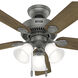 Swanson 44 inch Matte Silver with Autumn Walnut/Natural Wood Blades Ceiling Fan