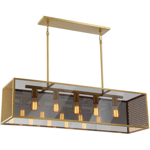 Klassen 5 Light 41 inch Aged Brass Pendant Ceiling Light