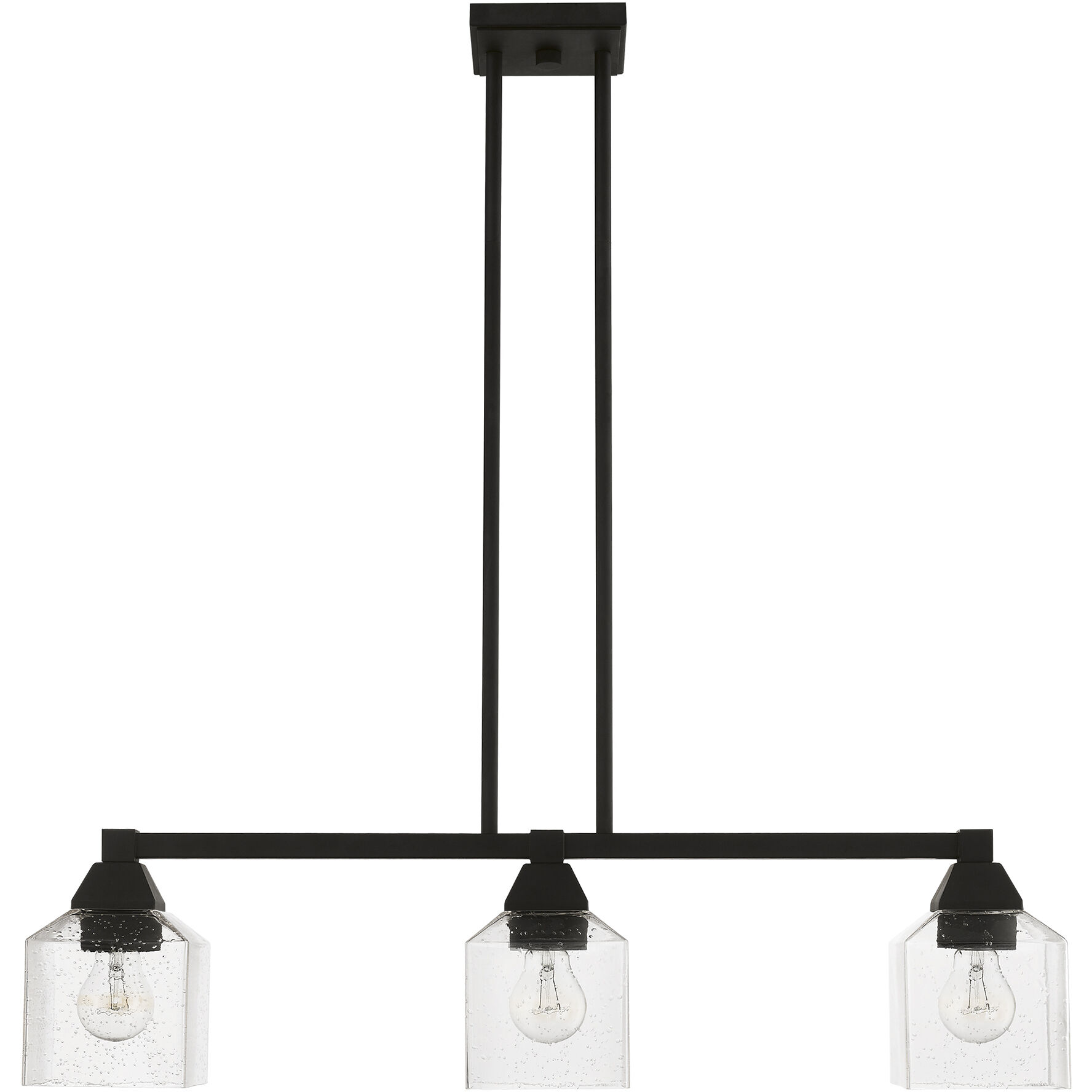 Aragon 3 Light 30 inch Black Linear Chandelier Ceiling Light