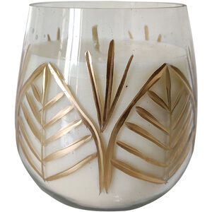 Leaf Pattern Round 4 X 4 inch Soy Wax Candle, Round
