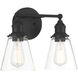 Barwell 2 Light 15 inch Coal Black Bath Vanity Light Wall Light