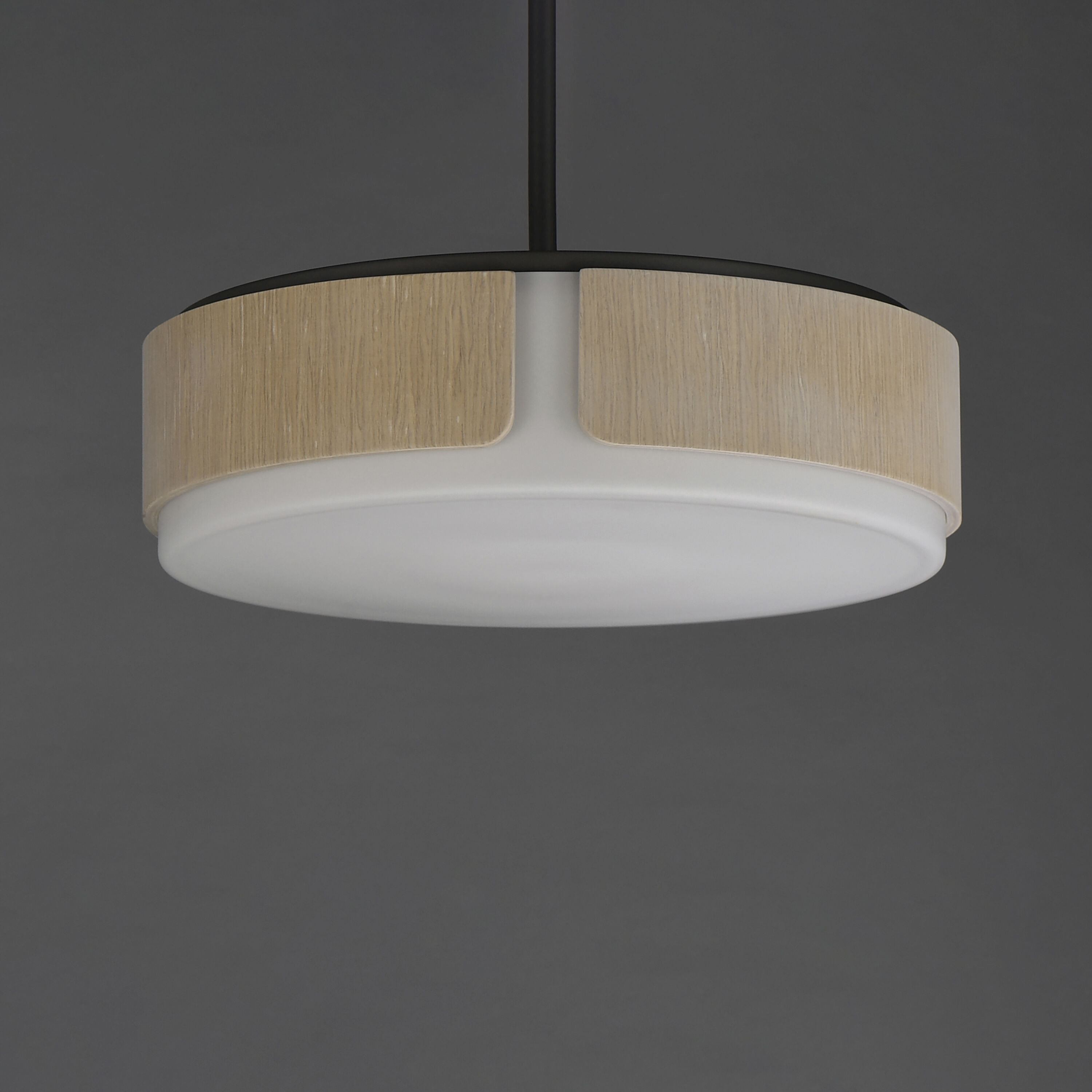 Draughtsman 4 Light 18 inch Natural WoodandCharcoal Flush Mount Ceiling Light in Satin White, Natural Wood and Charcoal