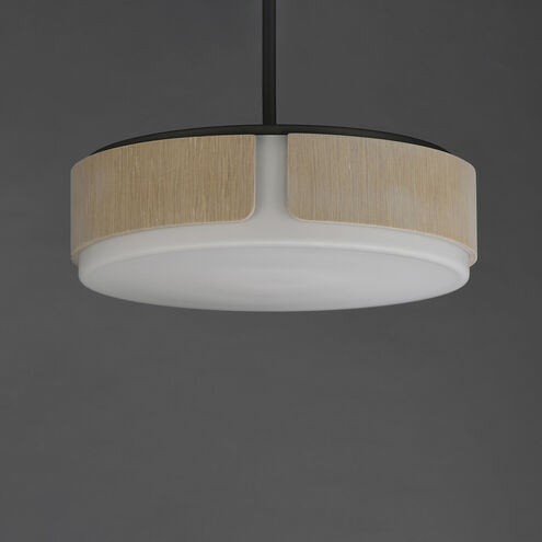 Draughtsman 4 Light 18 inch Natural WoodandCharcoal Flush Mount Ceiling Light in Satin White, Natural Wood and Charcoal
