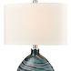 Portview 22 inch 60 watt Teal with Polished Nickel Table Lamp Portable Light