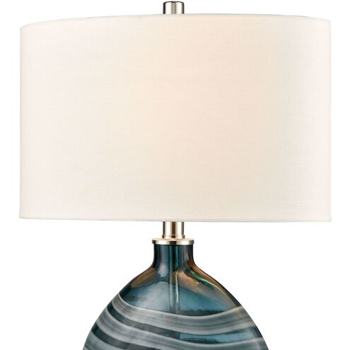 Portview 22 inch 60 watt Teal with Polished Nickel Table Lamp Portable Light