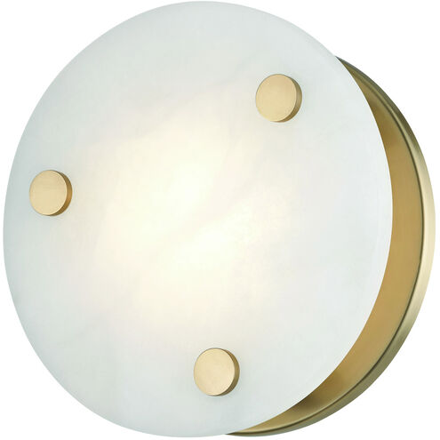 Croton LED 9 inch Aged Brass Flush Mount Ceiling Light, Small