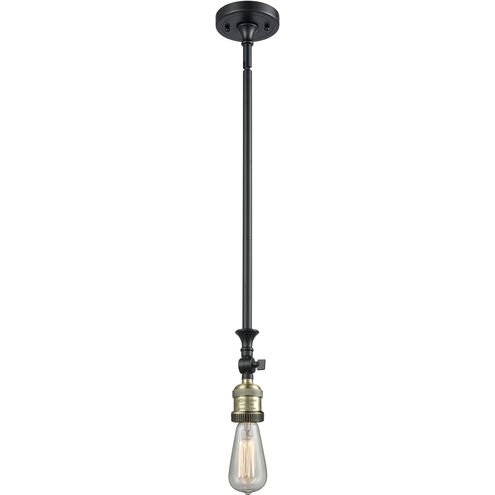 Franklin Restoration Beacon 1 Light 10 inch Black Antique Brass Mini Pendant Ceiling Light in Incandescent, Clear, Franklin Restoration